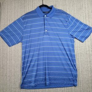 Greg Norman Polo Shirt Mens Large Stripe PlayDry‎ Golf Performance Lightweight